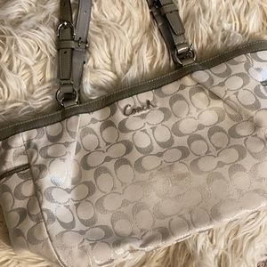 Authentic grey silver Coach bag